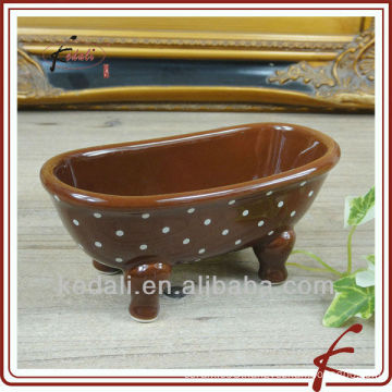 Brown Glaze Ceramic soap saver dish